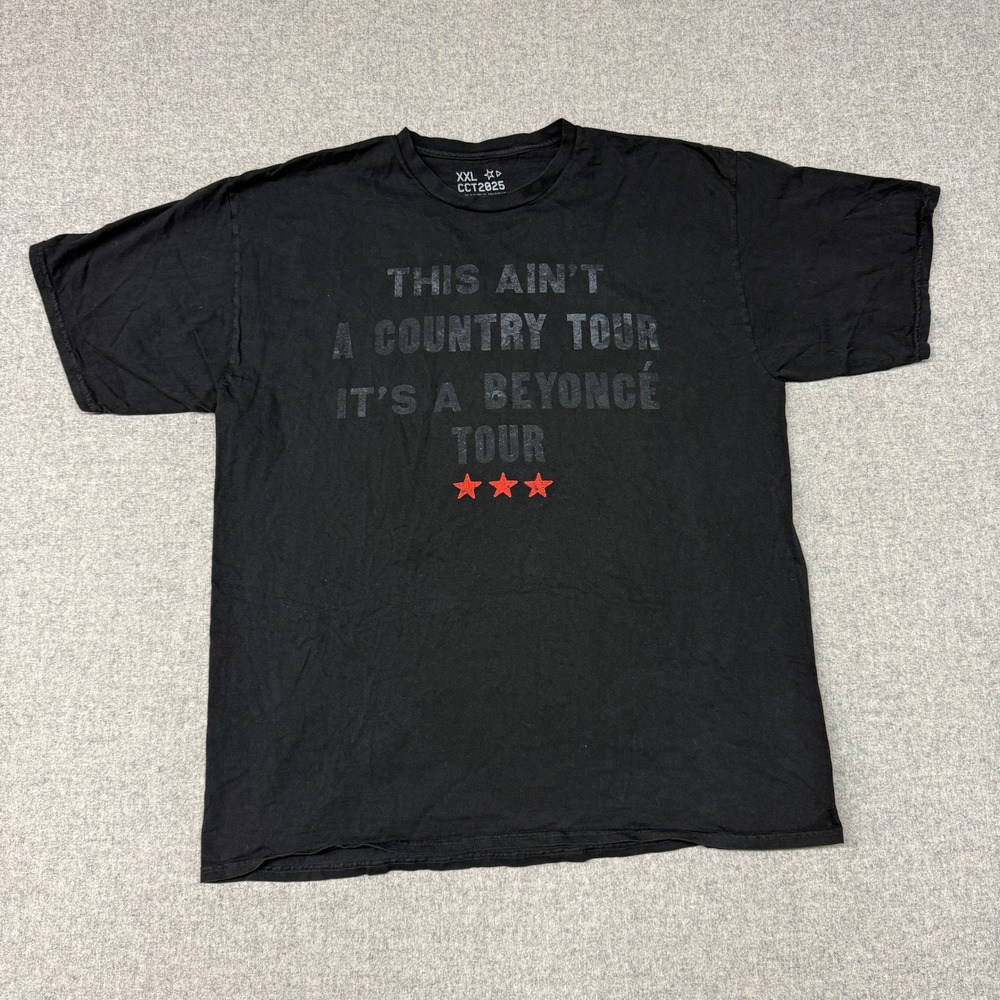 CCT2025 Beyonce Cowboy Carter Tour T-Shirt XXL Black Graphic Concert Tee 2025